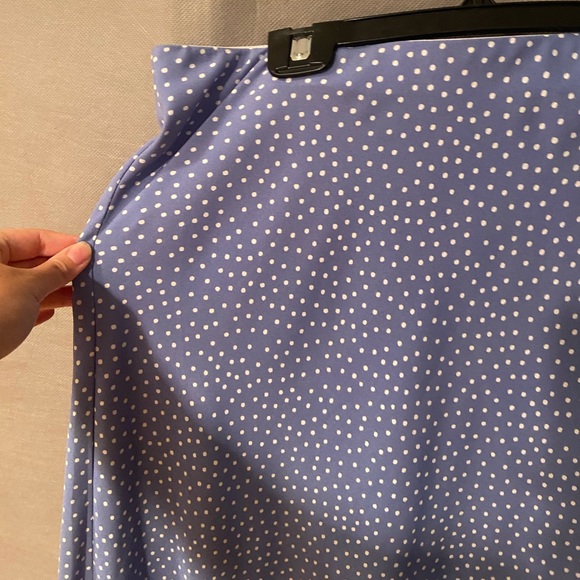 Maxi light blue polka dot skirt with slide slits - Picture 4 of 6